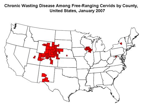 Map of known CWD locations | Deer Management & Hunting