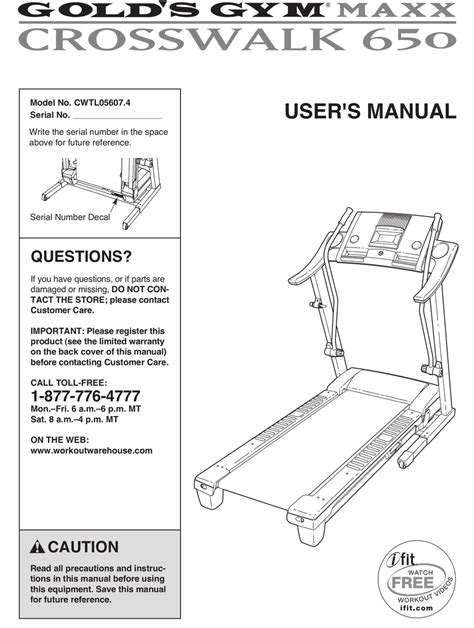 GOLD'S GYM CWTL05607.4 USER MANUAL Pdf Download | ManualsLib