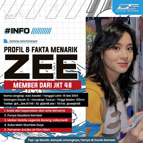 Profil dan Biodata Zee JKT48 Serta Faktanya, Pemeran Ancika di Film Dilan | Dunia Games