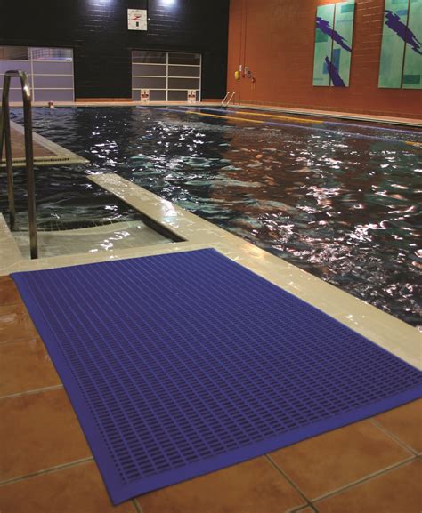 Pool Mat Swimming Safety PVC Matting Wet Floor Gym Drainage Non Slip 4 Colours | eBay