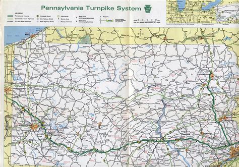 Large detailed Pennsylvania state turnpike system map – 1972 | Vidiani.com | Maps of all ...