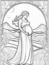 Pregnancy Coloring Page Simple Line Art For Kids  AI Pages sketch template