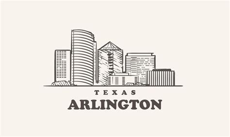 Premium Vector | Arlington skyline, texas