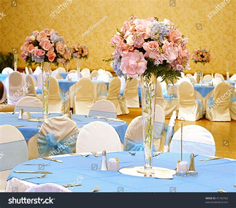 Elegant Reception Hall Set With Flowers For A Beautiful Wedding Stock Photo 41742763 : Shutterstock