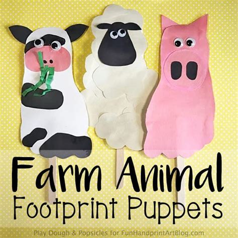 DIY Farm Animal Footprint Puppets for Imaginative Play & Retelling Stories