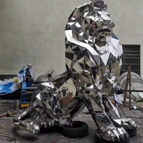 Mosaic animal metal lion statue | Art Metal Sculpture