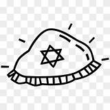 Vector Illustration Of Jewish Kippah Kip Yarmulke Cap  Star David sketch template