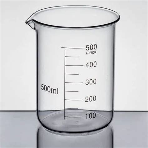 Glass Round Lab Beaker, For Laboratory, Capacity: 500 Ml at Rs 75/piece in New Delhi