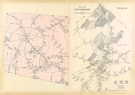 East Longmeadow, Massachusetts 1912 Old Town Map Reprint - Hampden Co ...