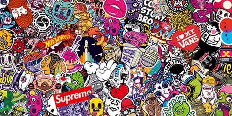 Sticker Sticker Bomb Skate | MuralDecal.com