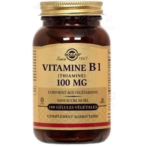 VITAMINE B1 (Thiamine) 100 mg 100 Gélules végétales