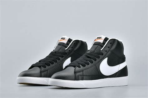 Nike Blazer High Premium Leather Black White - FavSole.com