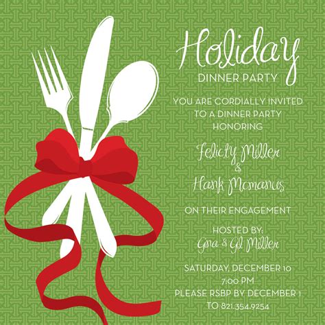 Formal Holiday Dinner Invitation