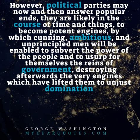 GEORGE WASHINGTON Political Party Quote With IMAGES