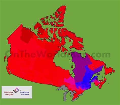 Map of languages in Canada - Ontheworldmap.com