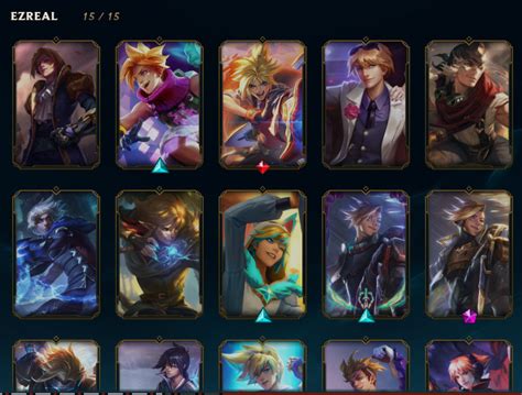 I finally have all 15 ezreal skins, after the addition of getting 2200 ...