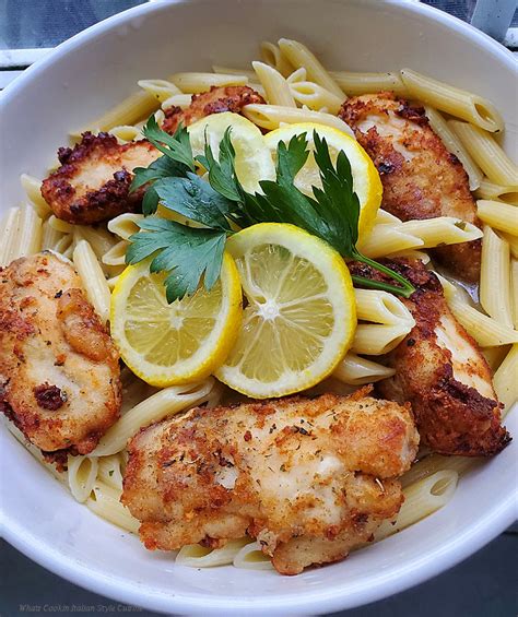 Italian Lemon Chicken with Pasta | What's Cookin' Italian Style Cuisine