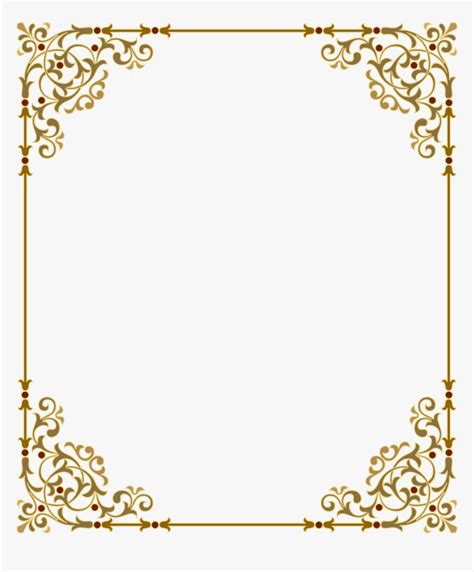 Elegant Gold Page Border, HD Png Download - kindpng