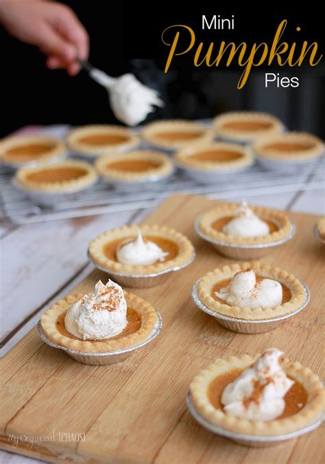 Mini Pumpkin Pies - My Organized Chaos | Bake sale treats, Bake sale recipes, Mini pumpkin pies