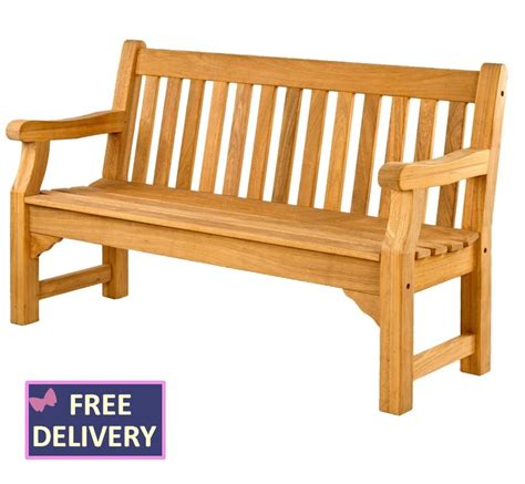 Roble Wooden Park Bench - 5ft - The Garden Factory