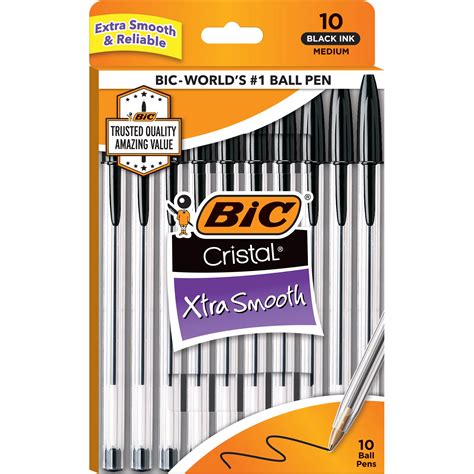 BIC Cristal Xtra Smooth 1.0mm Ball Pens - Black Ink - Shop Pens at H-E-B