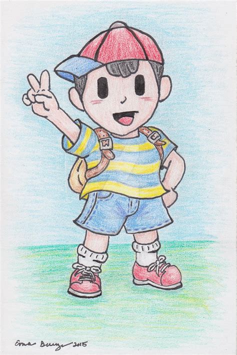 Inktober Day 7 - Ness from Earthbound by emmadreamstar on DeviantArt