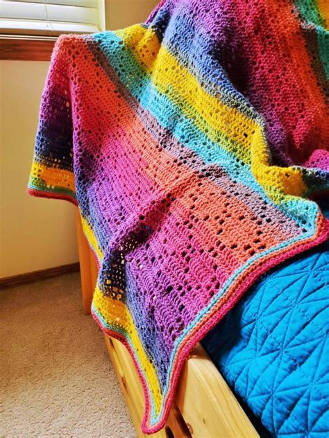 Rainbow Baby Blanket Crochet Baby Afghan Bright Colors - Etsy