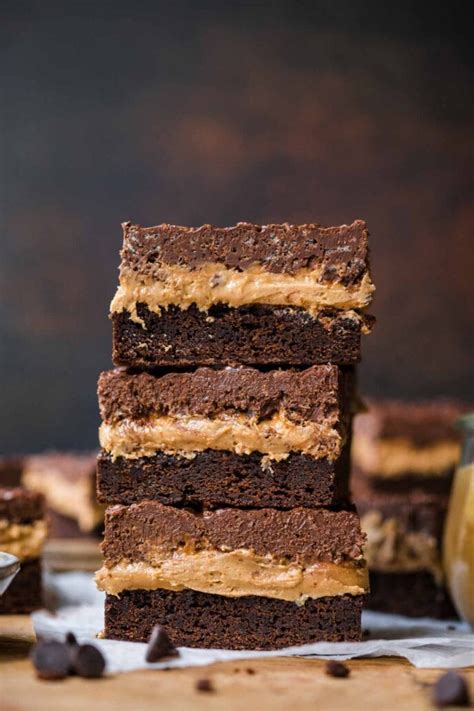 Crispy Chocolate Peanut Butter Brownie Bars Recipe - Dinner, then Dessert