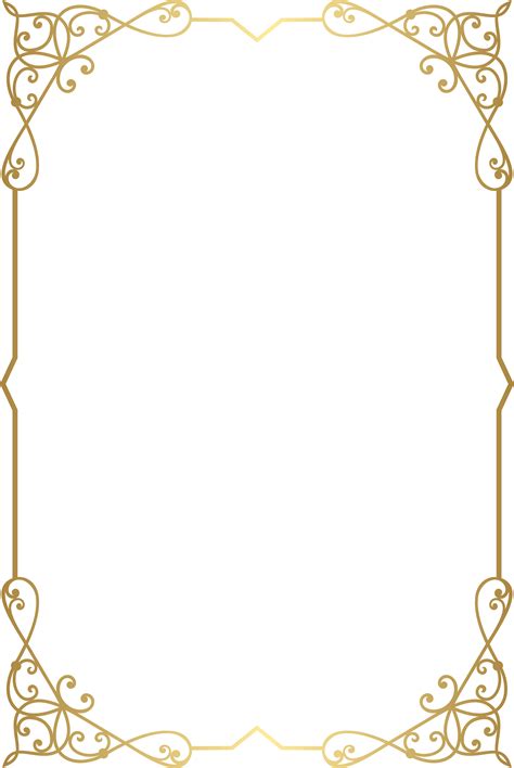 Decorative Frame Border Png Clip Art Image Gallery - Fancy Gold Border ...