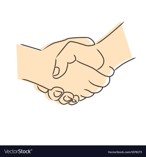 Drawing of handshake Royalty Free Vector Image