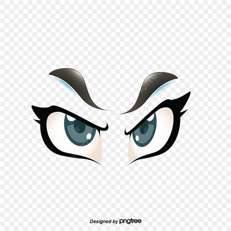 Eyes Looking Up Clipart Hd PNG, Vector Brown Cartoon Angry Eyes Look ...