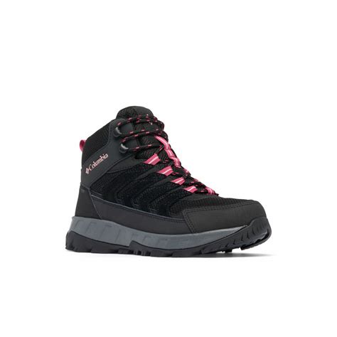 Buy Columbia Womens Black Strata Trail Mid Wp Trekking-hiking Shoes Online