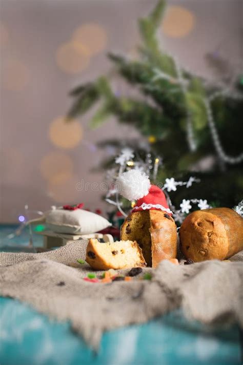 Traditional Italian Christmas Sweet Cake Under Christmas Tree. Stock ...