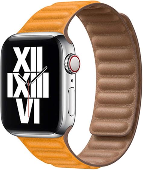 Leather Link Strap For Apple Watch Band 44mm 40mm 38mm 42mm Watchband Original Magnetic Loop ...