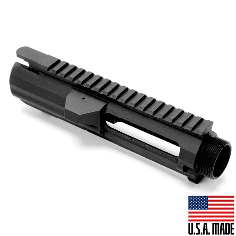 AR10 LR-308 Stripped LOW PROFILE Semi Slick Side Black Anodized Billet Flat Top Upper Receiver ...