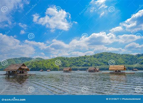 Bamboo Raft , Lakeside Raft Houses , Kanchanaburi , Thailand Stock Image - Image of indigenous ...