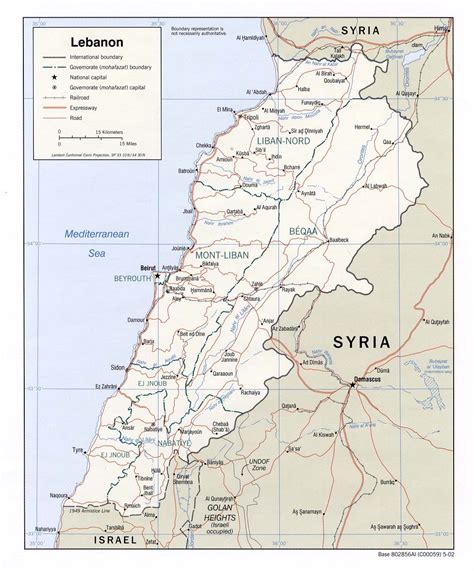 Map of Lebanon