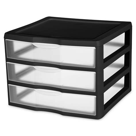 Sterilite, Wide 3 Drawer Unit, Black - Walmart.com - Walmart.com