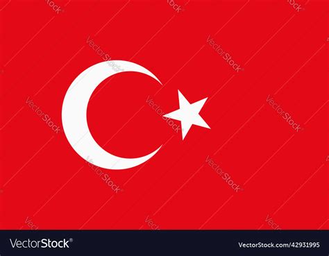 Flag of turkey official colors flat Royalty Free Vector