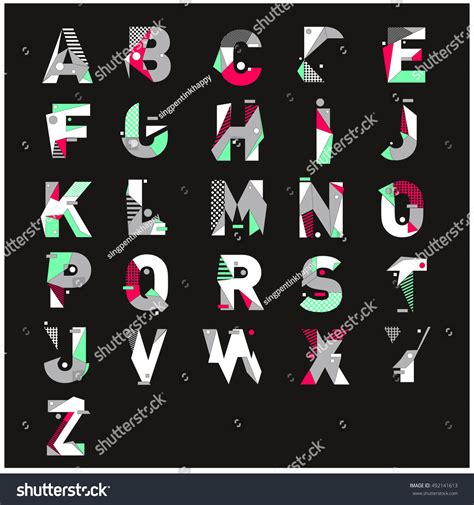 Vector Of Colorful Alphabet. Unique Fonts For Design And Illustration ...