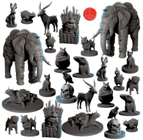 Buy Wildspire 26 Animal Minis for DND Miniatures 28mm Unpainted Dungeons and Dragons Miniatures ...