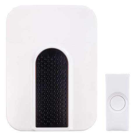 Hampton Bay Wireless Battery Operated Doorbell Kit with 1-Push Button ...