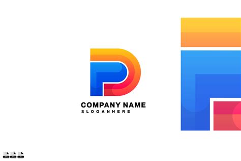 initial p symbol logo vector gradient colorful By NorinHood | TheHungryJPEG