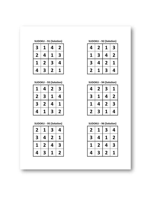 Set of Sudoku 4x4 Puzzles for Kids, 6000 Sudoku Puzzles with Solutions ...