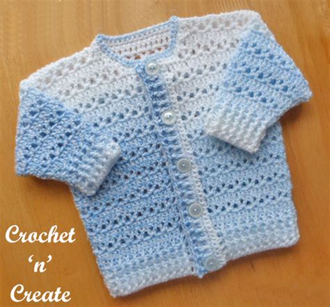 Free Baby Crochet Pattern-Button Cardigan - Crochet 'n' Create