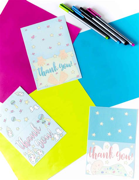 Baby Shower Thank You Cards Free Printable ~ Daydream Into Reality