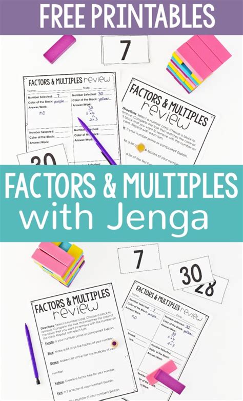 Free Factors and Multiples Game with Jenga