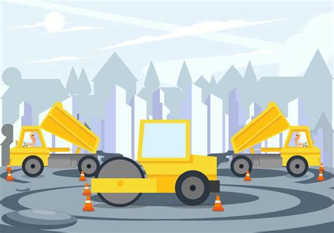 Road Construction Project Vector 153529 Vector Art at Vecteezy