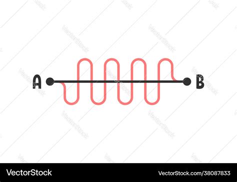 Route from point a to point b like simplify way Vector Image