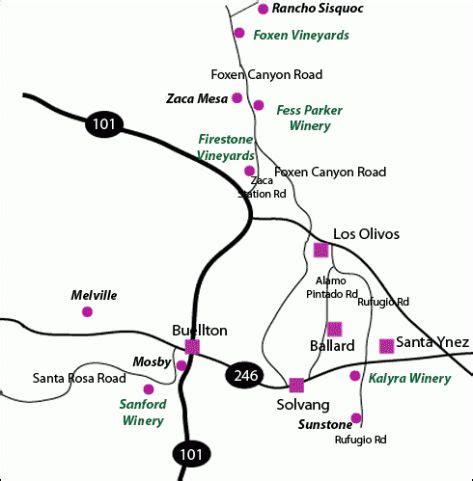 Sideways Movie Wine Map - Wine Country Getaways | Wine map, Wine trail ...